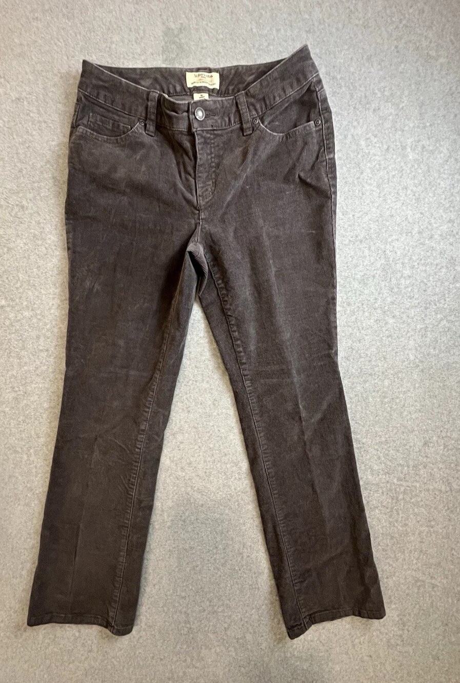 St. John's Bay women’s Straight Fit Bootcut Stretch Corduroy Pants Gray Sz 4p